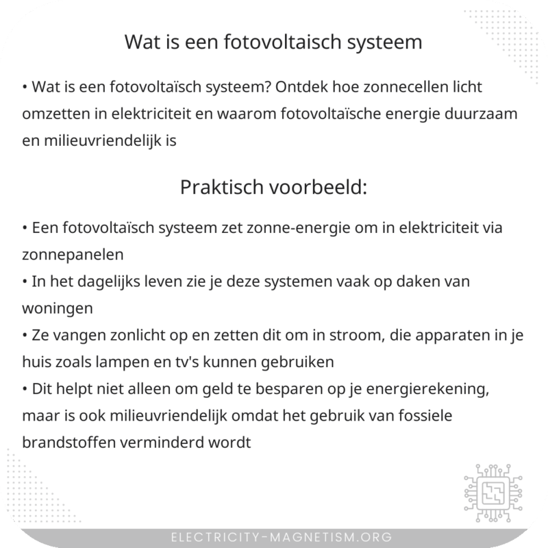 Wat is een fotovoltaïsch systeem?