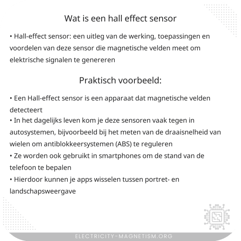 Wat is een Hall-effect sensor?