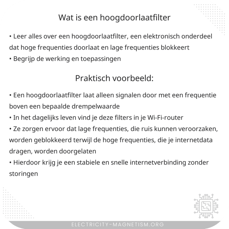 Wat is een hoogdoorlaatfilter?