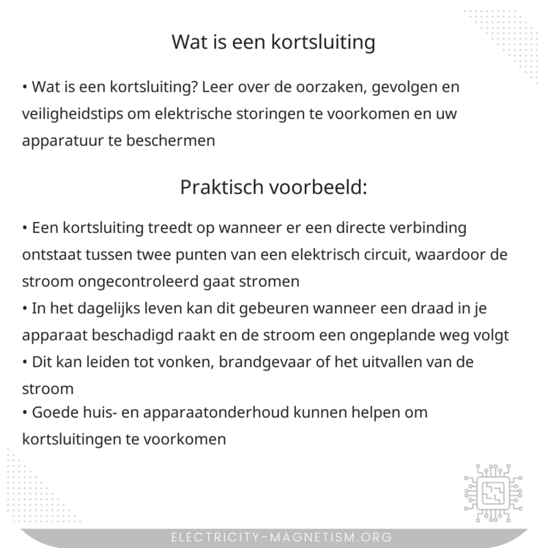 Wat is een kortsluiting?
