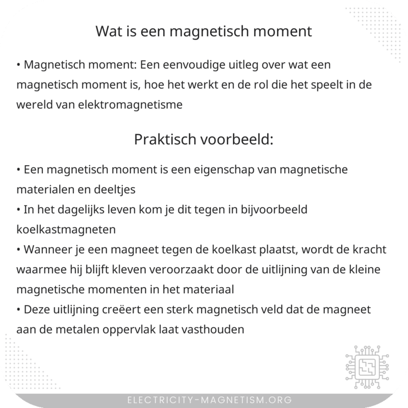 Wat is een magnetisch moment?