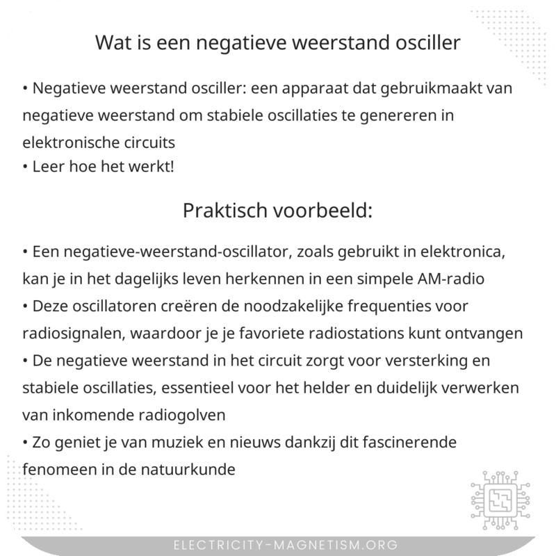 Wat is een negatieve weerstand osciller?
