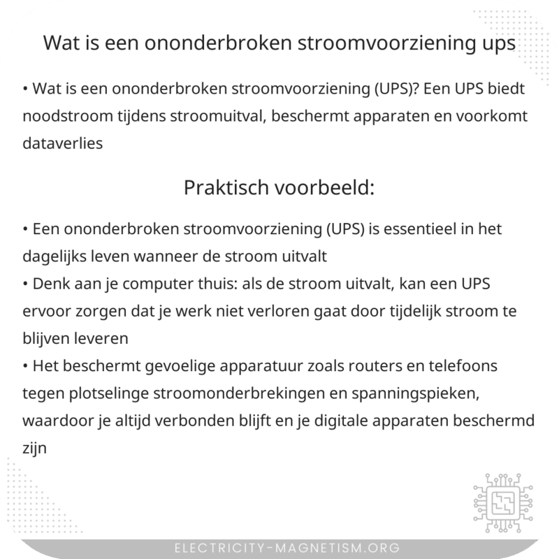 Wat is een ononderbroken stroomvoorziening (UPS)?