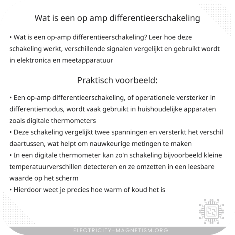 Wat is een op-amp differentieerschakeling?
