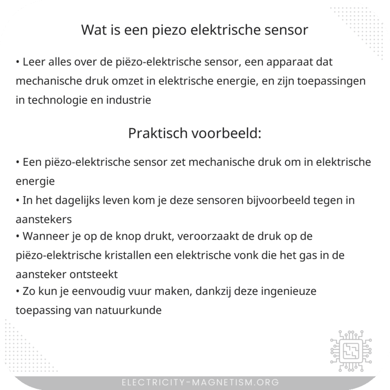 Wat is een piëzo-elektrische sensor?
