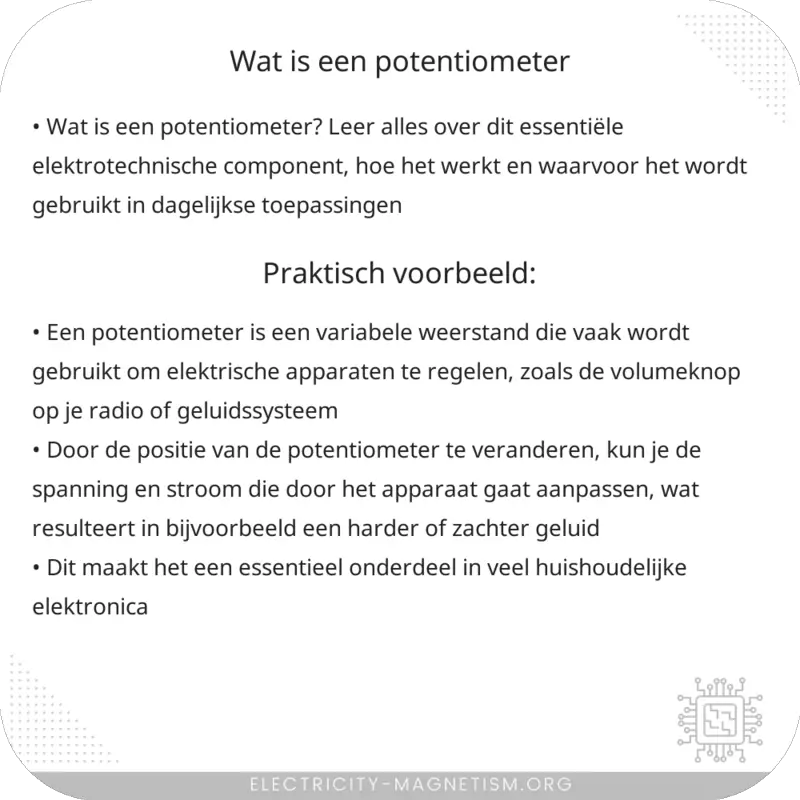 Wat is een potentiometer?