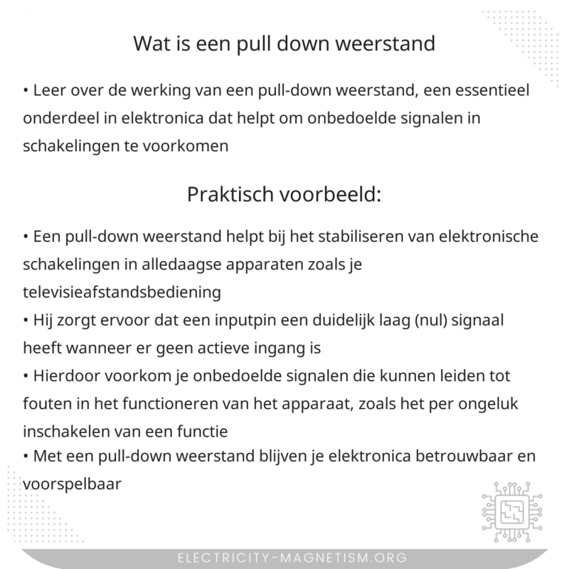 Wat is een pull-down weerstand?