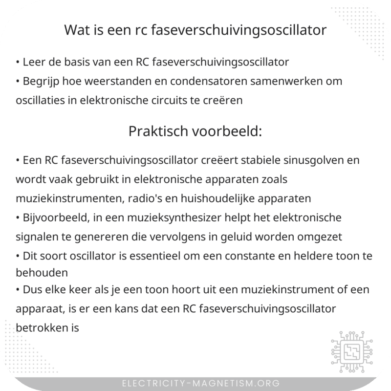 Wat is een RC faseverschuivingsoscillator?