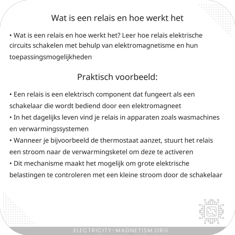 Wat is een relais en hoe werkt het?