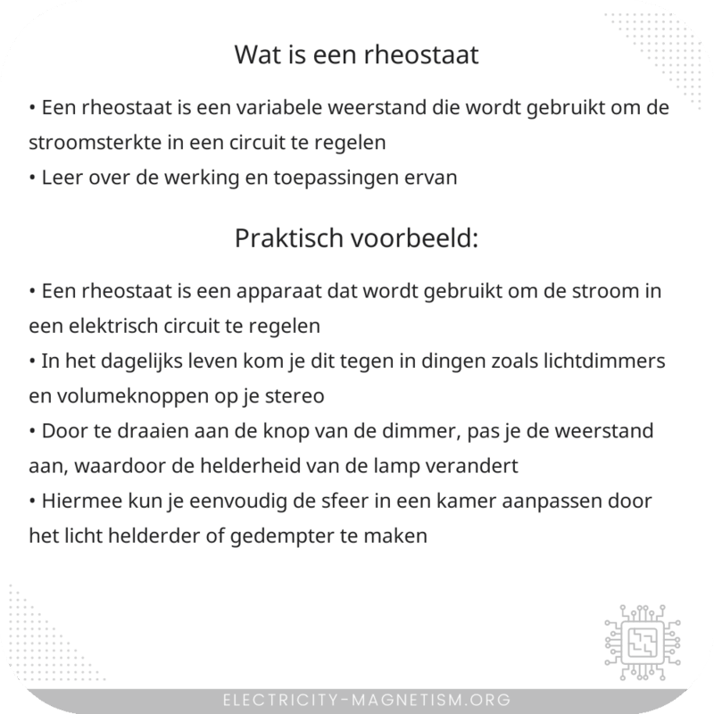 Wat is een rheostaat?