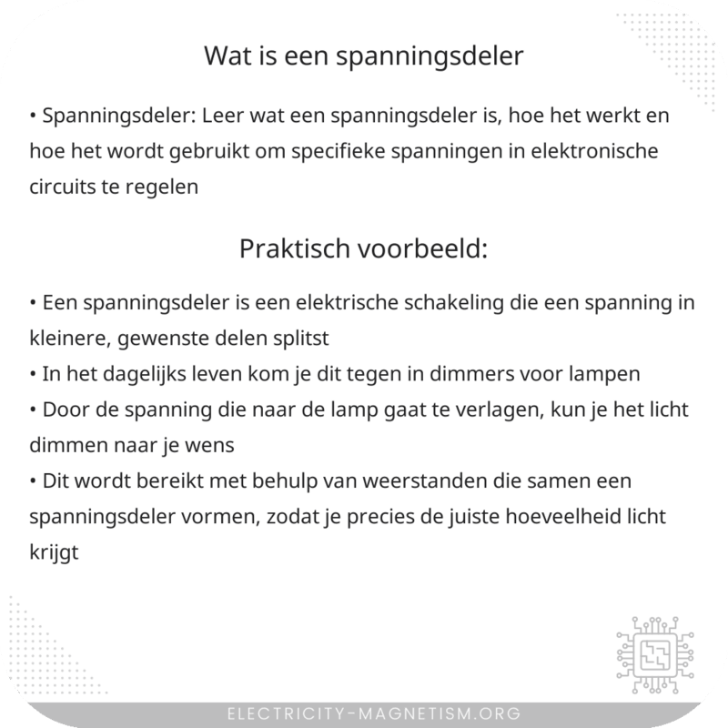 Wat is een spanningsdeler?