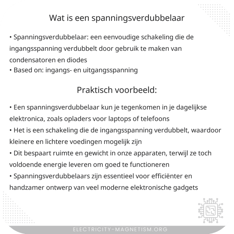 Wat is een spanningsverdubbelaar?