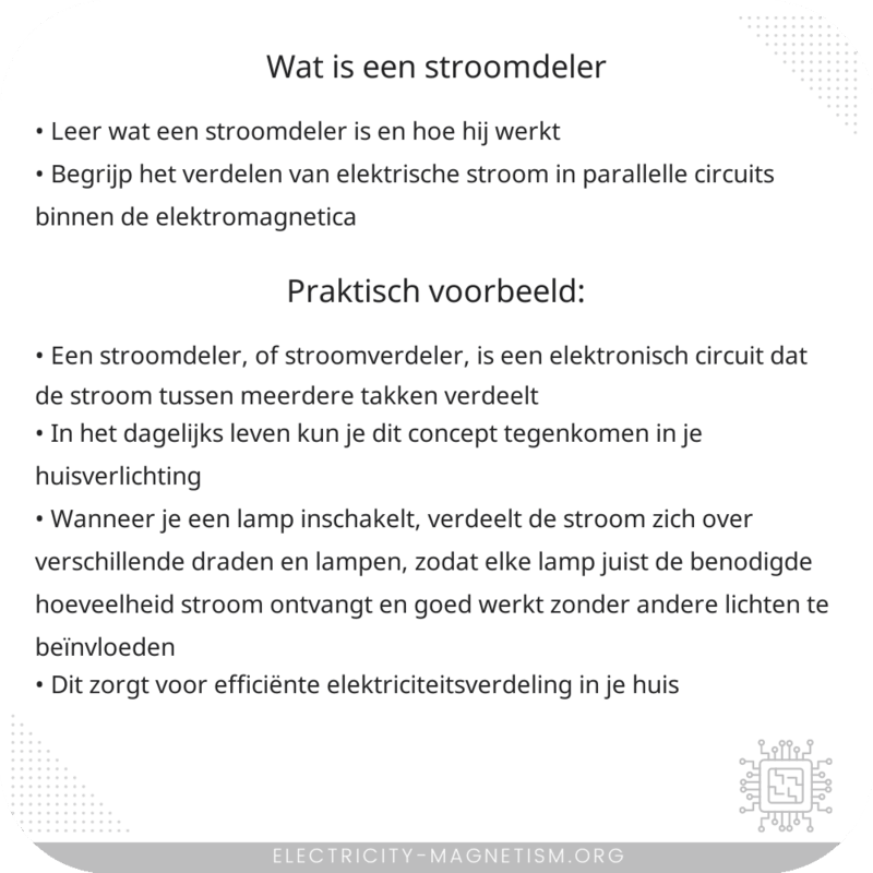 Wat is een stroomdeler?