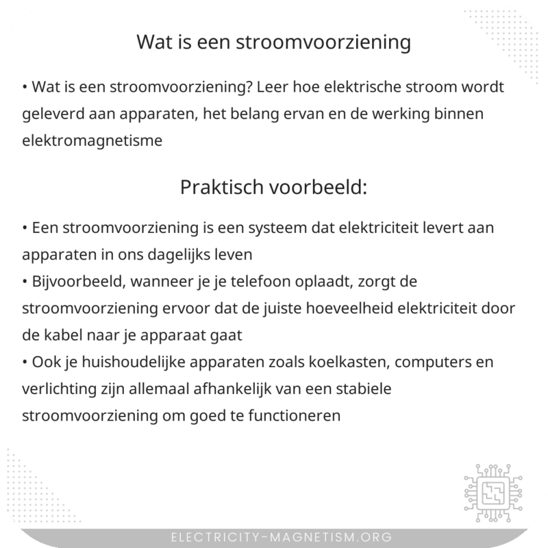 Wat is een stroomvoorziening?