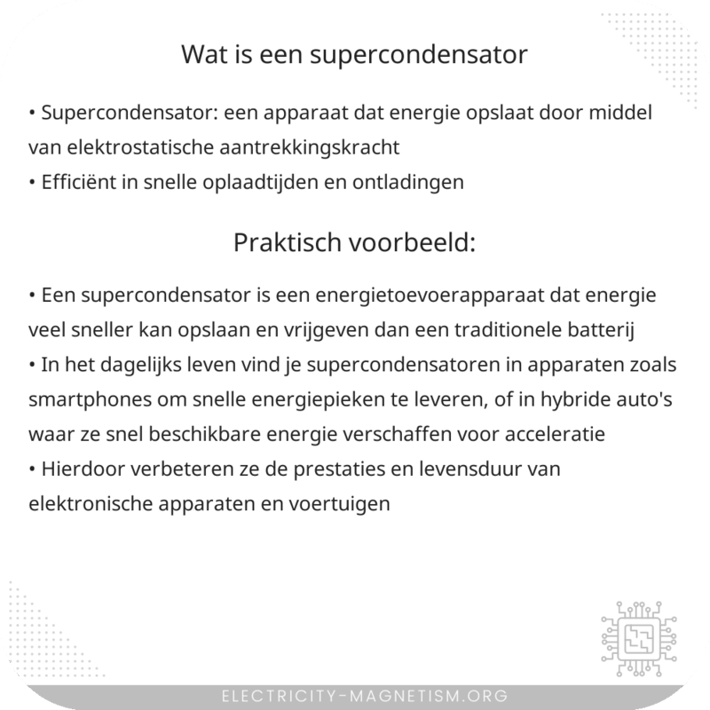 Wat is een supercondensator?