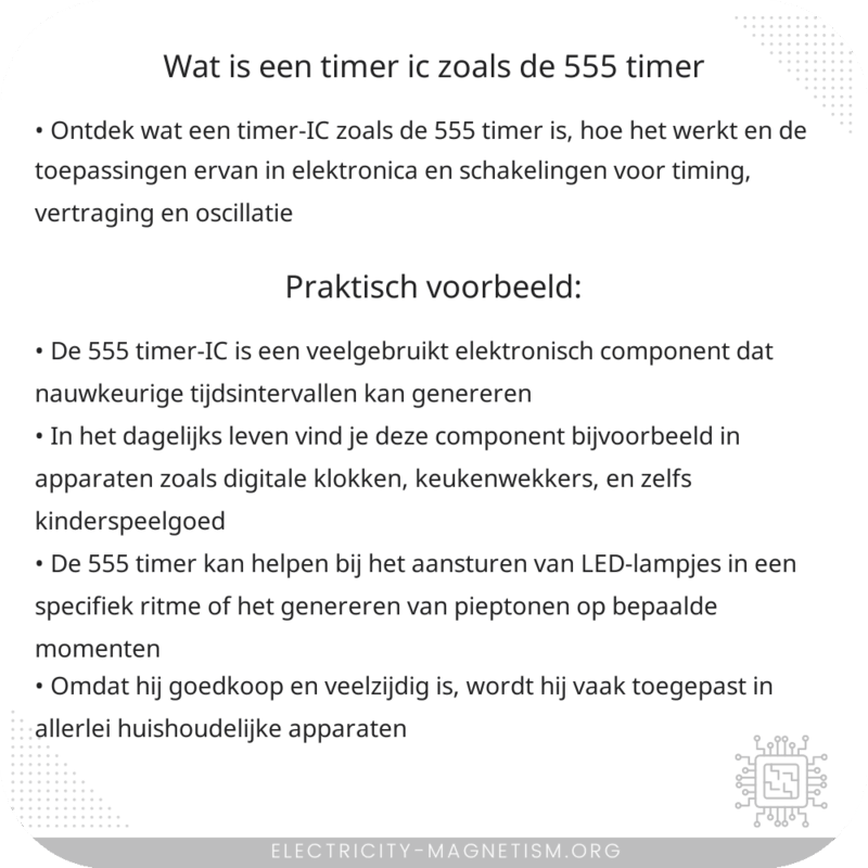 Wat is een timer-IC, zoals de 555 timer?