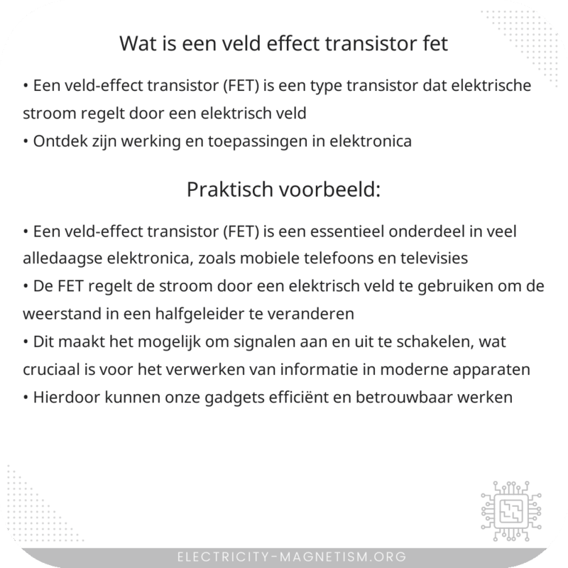 Wat is een veld-effect transistor (FET)?