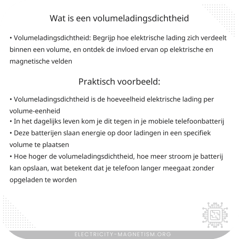 Wat is een volumeladingsdichtheid?