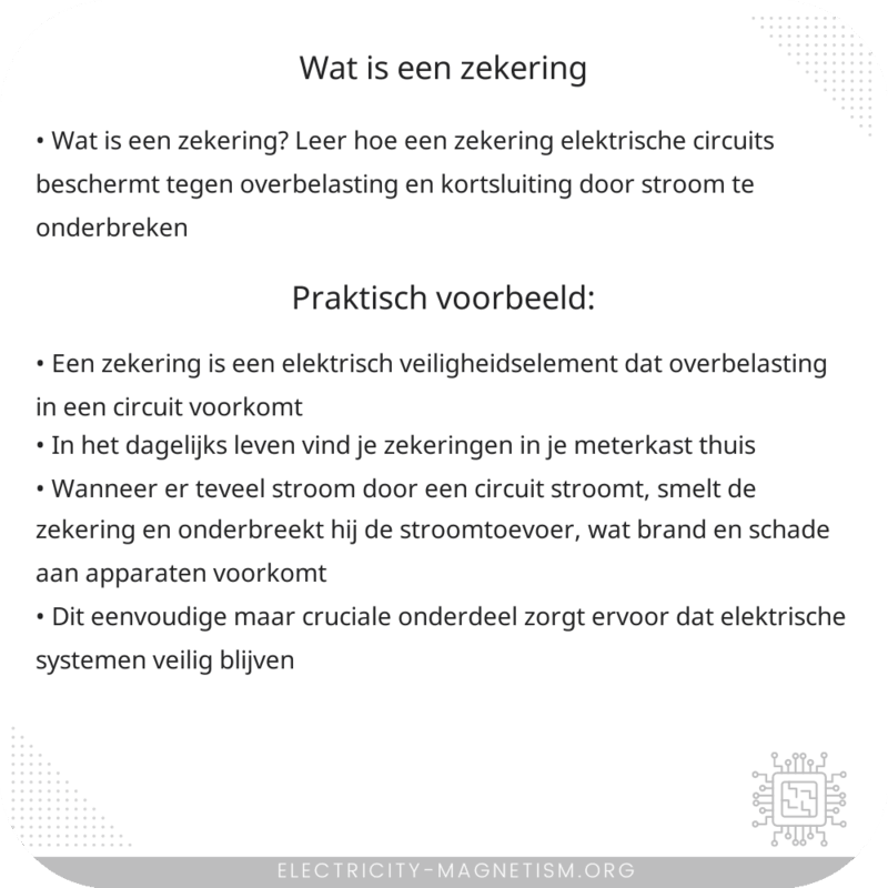 Wat is een zekering?