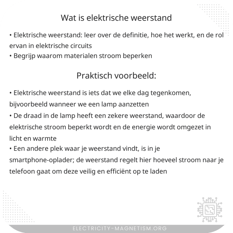 Wat is elektrische weerstand?