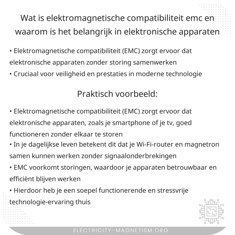 Wat is elektromagnetische compatibiliteit (EMC) en waarom is het belangrijk in elektronische apparaten?