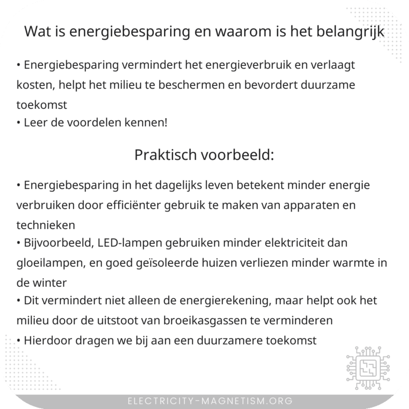 Wat is energiebesparing en waarom is het belangrijk?