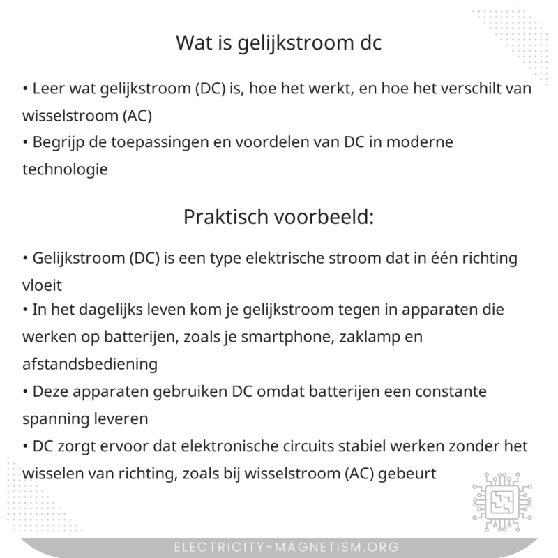 Wat is gelijkstroom (DC)?