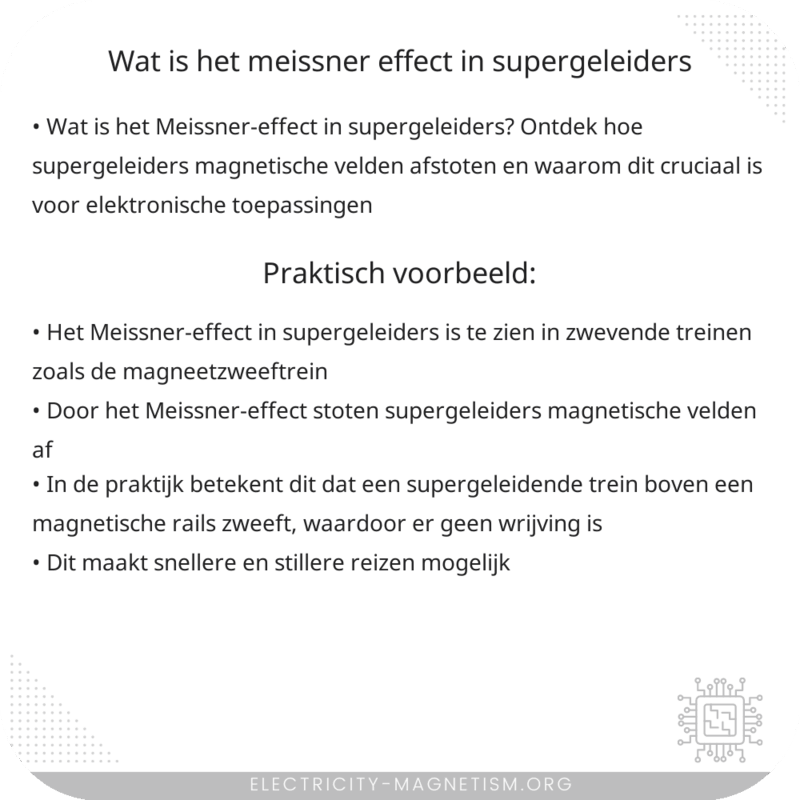 Wat is het Meissner-effect in supergeleiders?