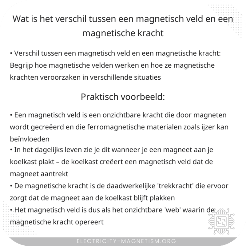 Wat is het verschil tussen een magnetisch veld en een magnetische kracht?