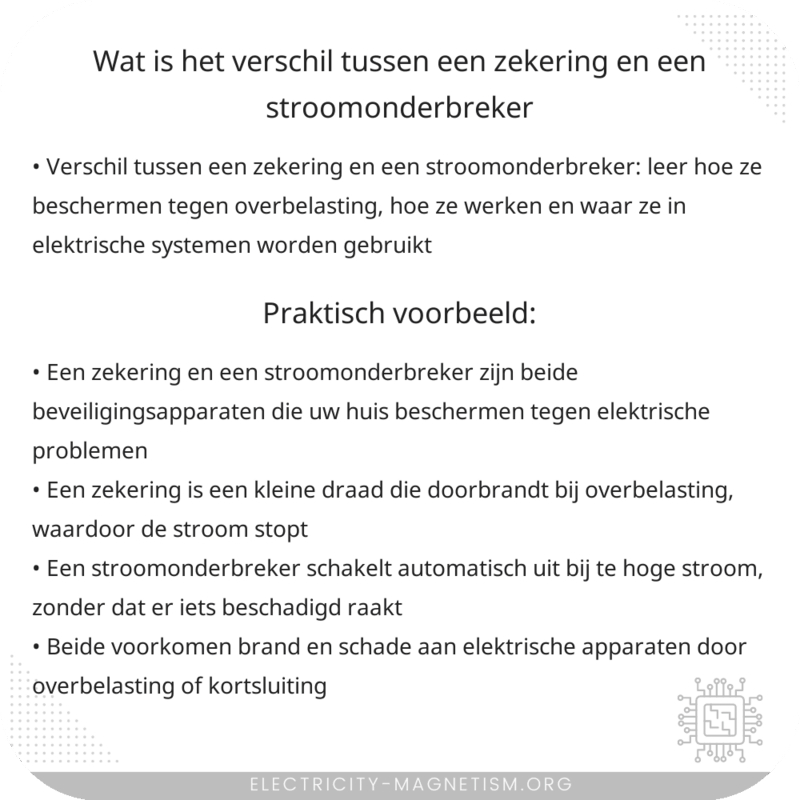 Wat is het verschil tussen een zekering en een stroomonderbreker?