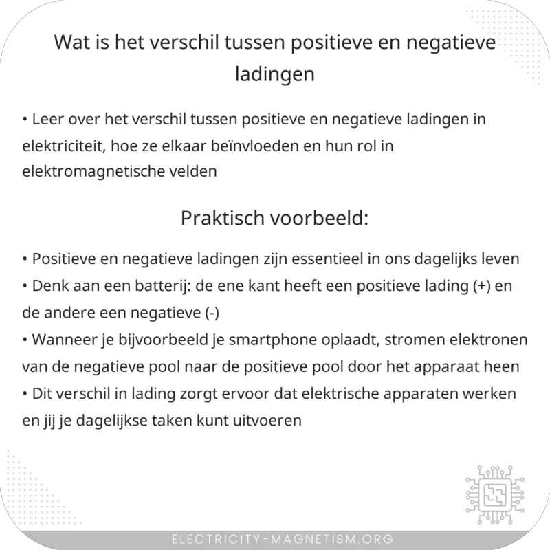 Wat is het verschil tussen positieve en negatieve ladingen?