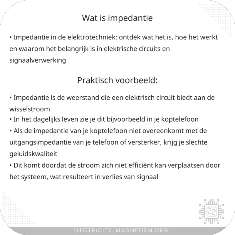 Wat is impedantie?