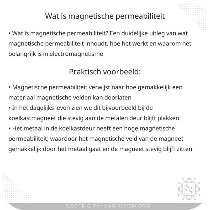 Wat is magnetische permeabiliteit?