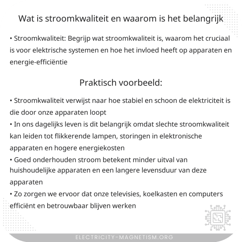 Wat is stroomkwaliteit en waarom is het belangrijk?