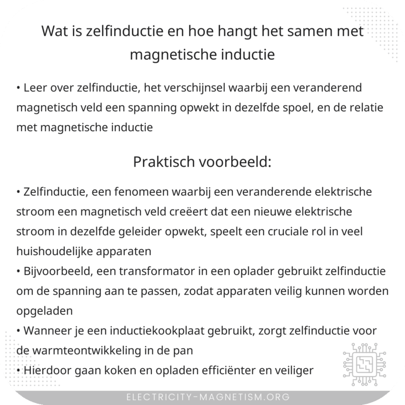 Wat is zelfinductie en hoe hangt het samen met magnetische inductie?