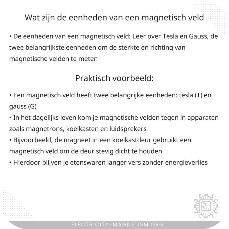 Wat zijn de eenheden van een magnetisch veld?