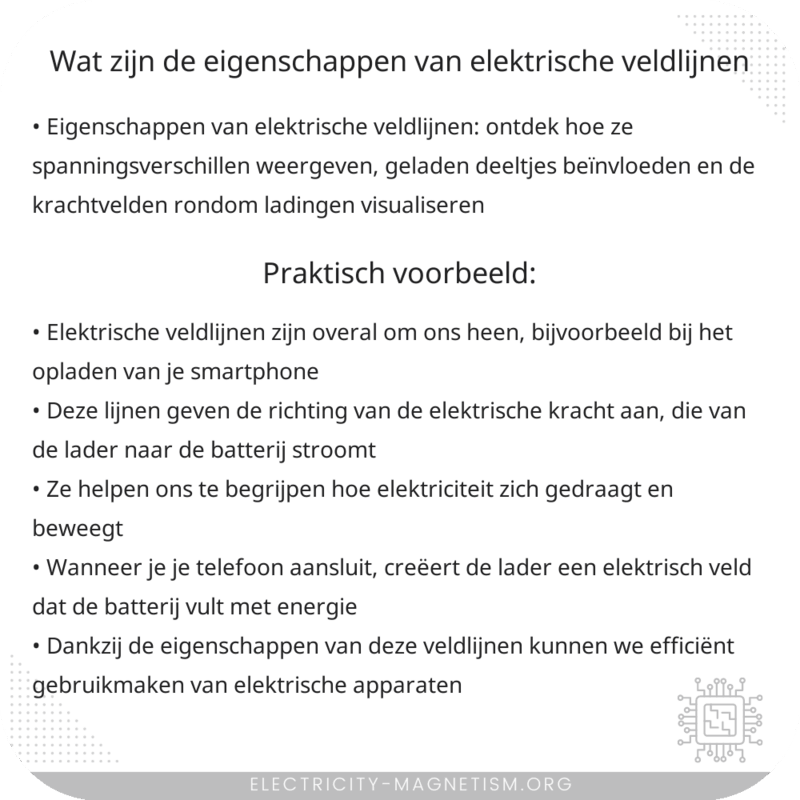 Wat zijn de eigenschappen van elektrische veldlijnen?
