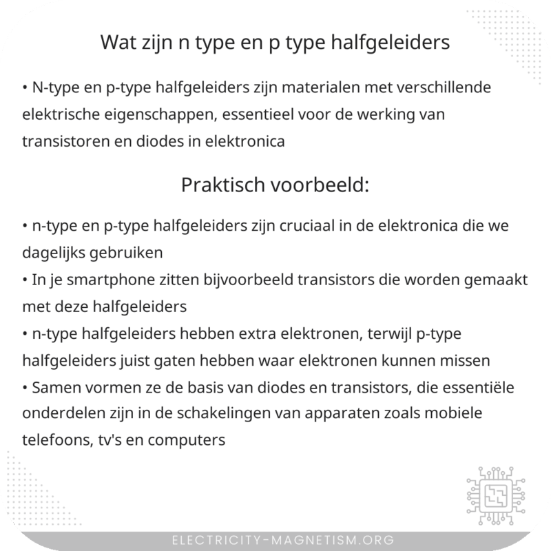 Wat zijn n-type en p-type halfgeleiders?