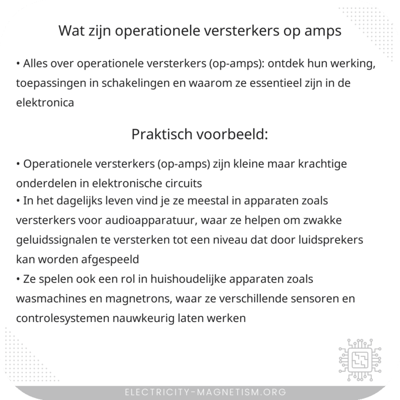Wat zijn operationele versterkers (op-amps)?