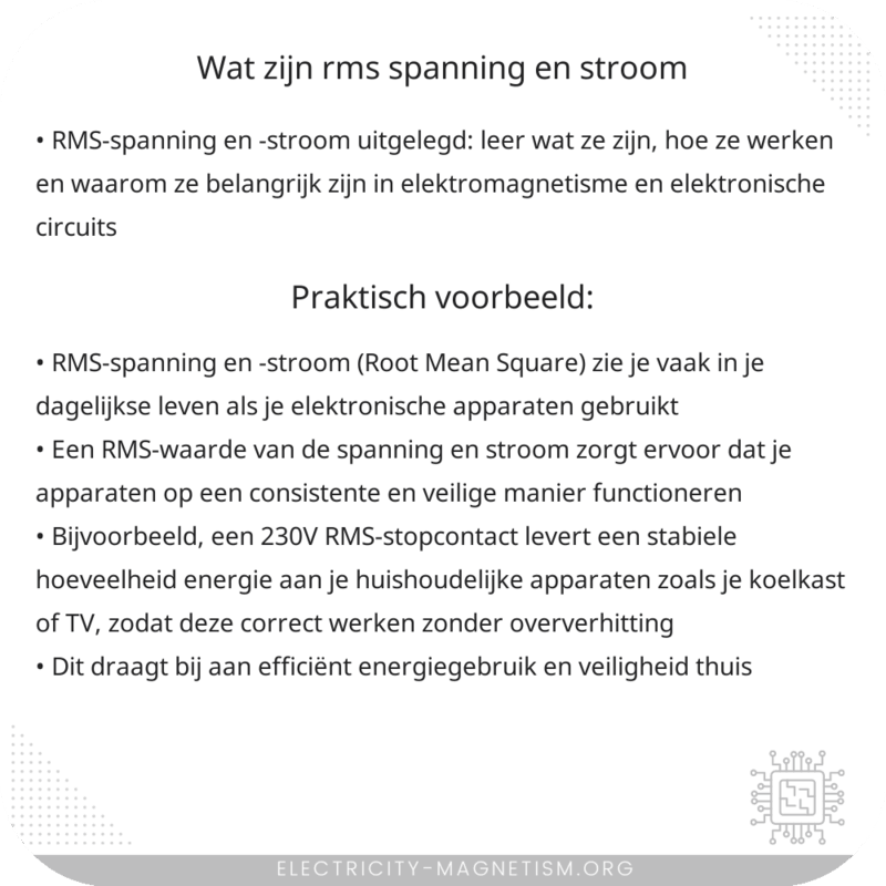 Wat zijn RMS-spanning en -stroom?