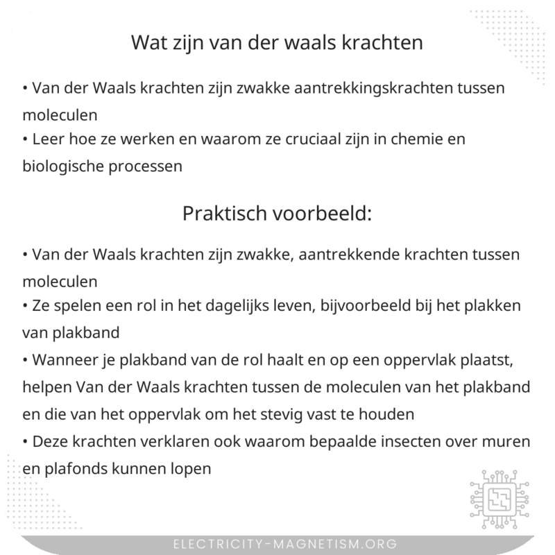 Wat zijn Van der Waals krachten?