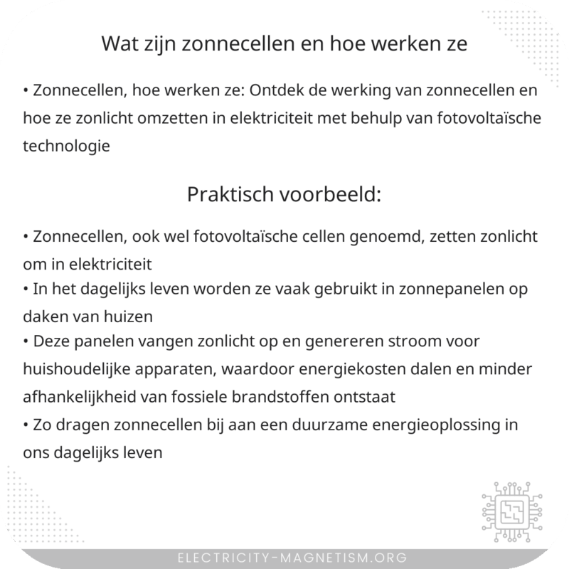 Wat zijn zonnecellen en hoe werken ze?