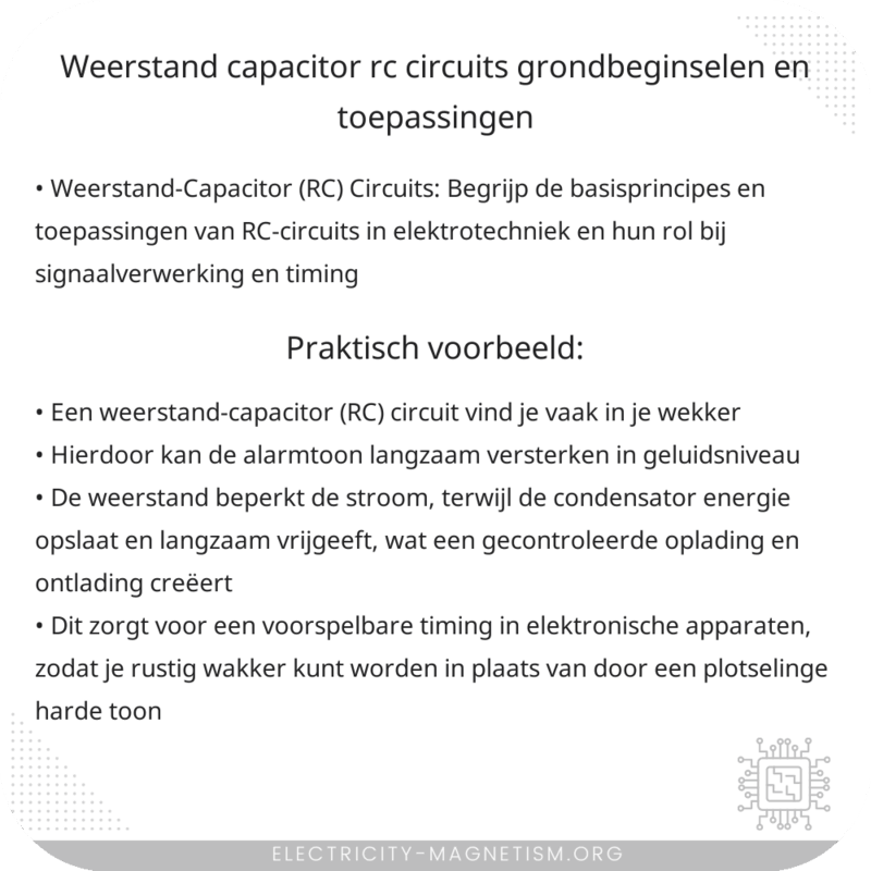 Weerstand-Capacitor (RC) Circuits | Grondbeginselen en Toepassingen