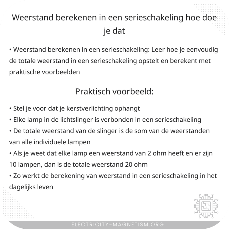 Weerstand berekenen in een serieschakeling: Hoe doe je dat?