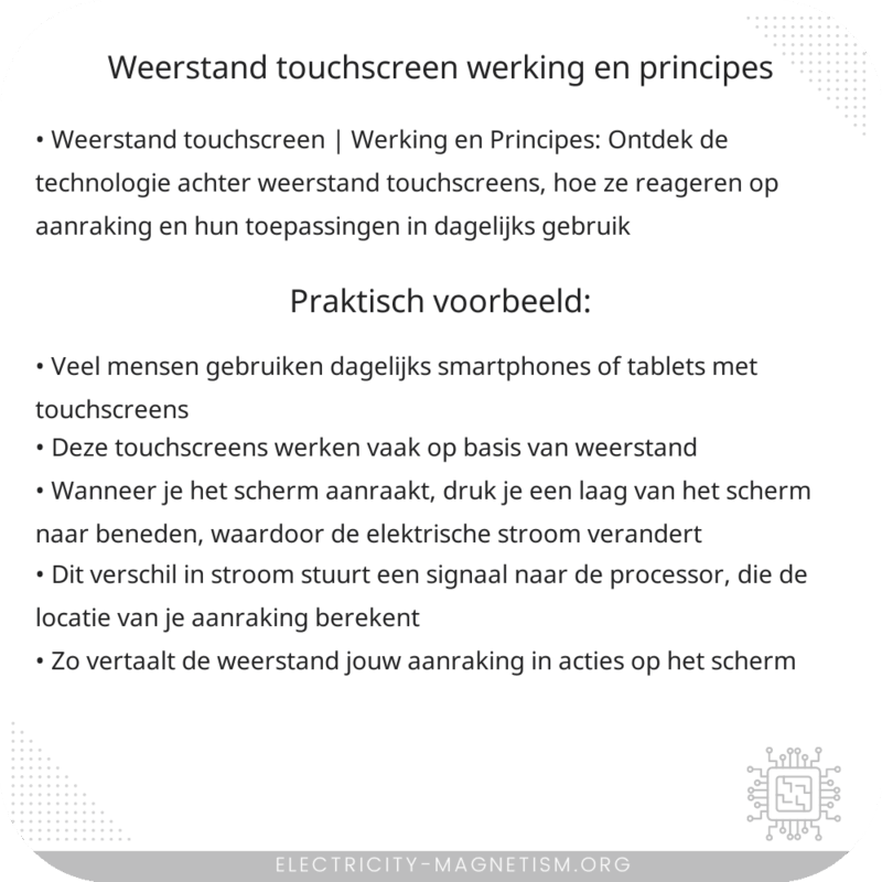 Weerstand Touchscreen | Werking en Principes