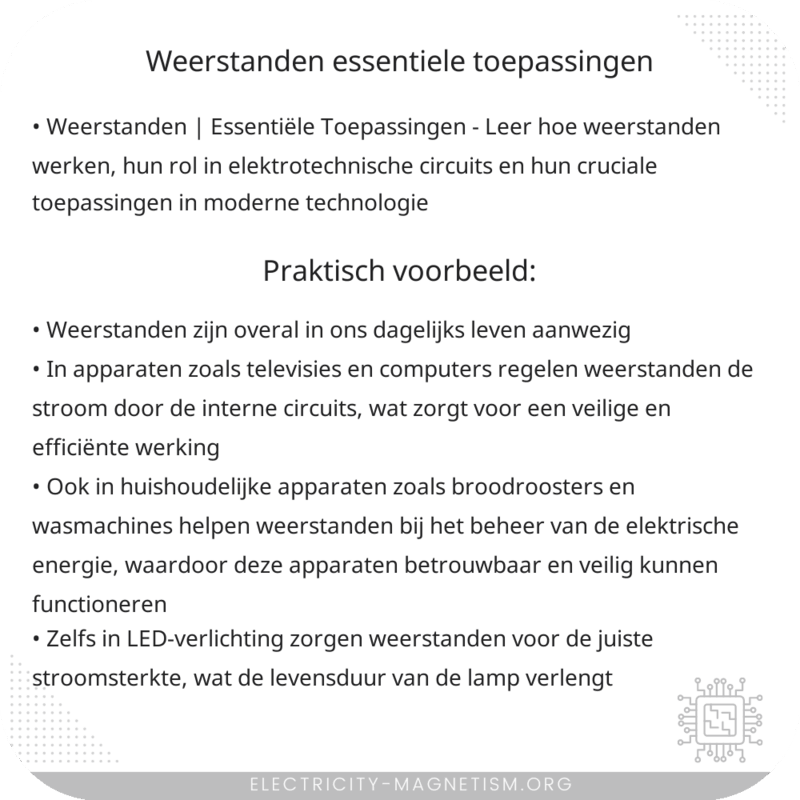 Weerstanden | Essentiële Toepassingen