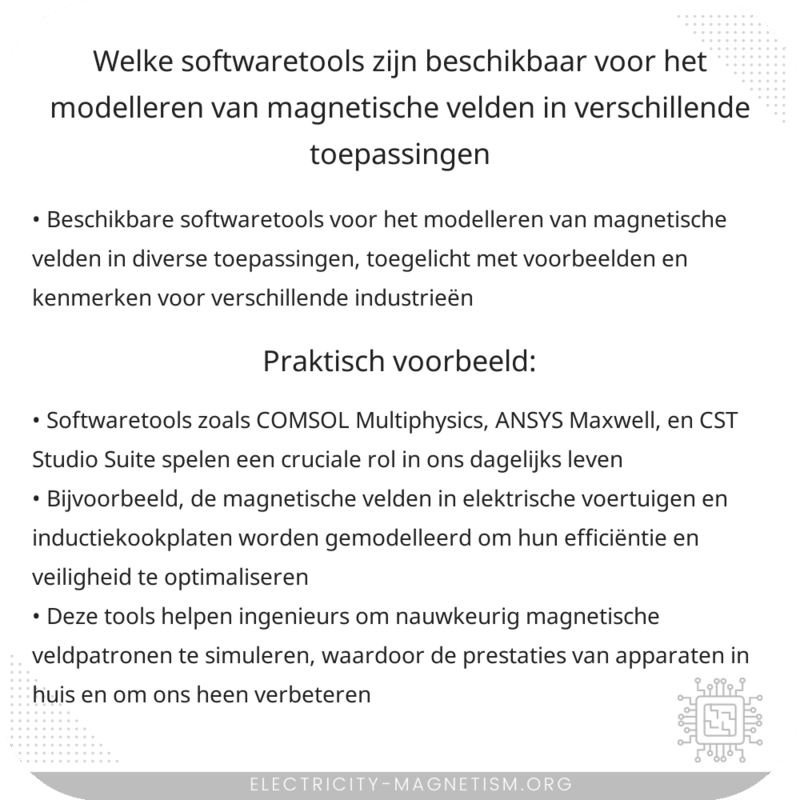 Welke softwaretools zijn beschikbaar voor het modelleren van magnetische velden in verschillende toepassingen?