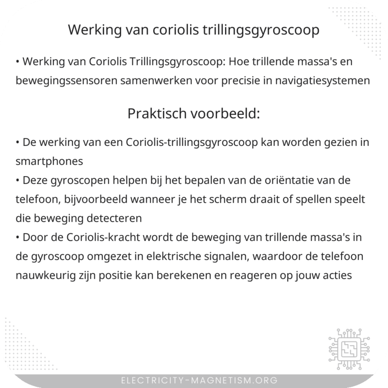 Werking van Coriolis Trillingsgyroscoop