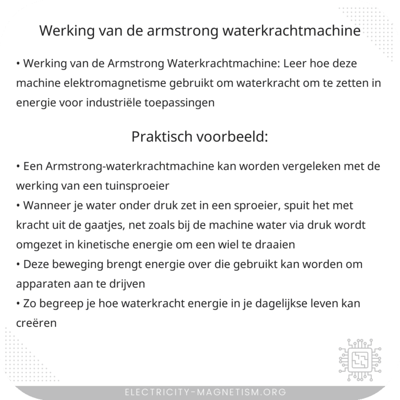 Werking van de Armstrong Waterkrachtmachine