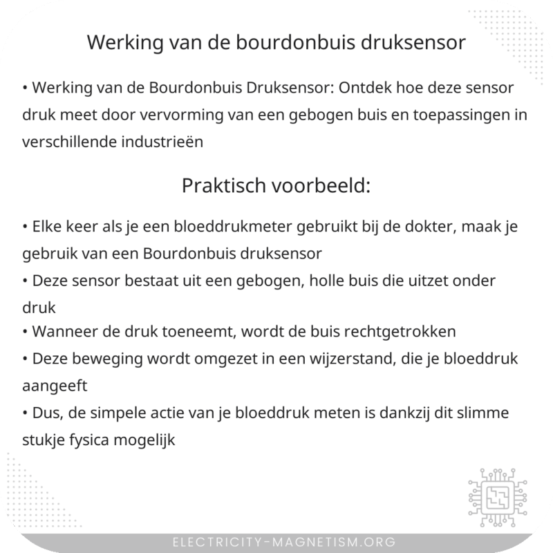 Werking van de Bourdonbuis Druksensor